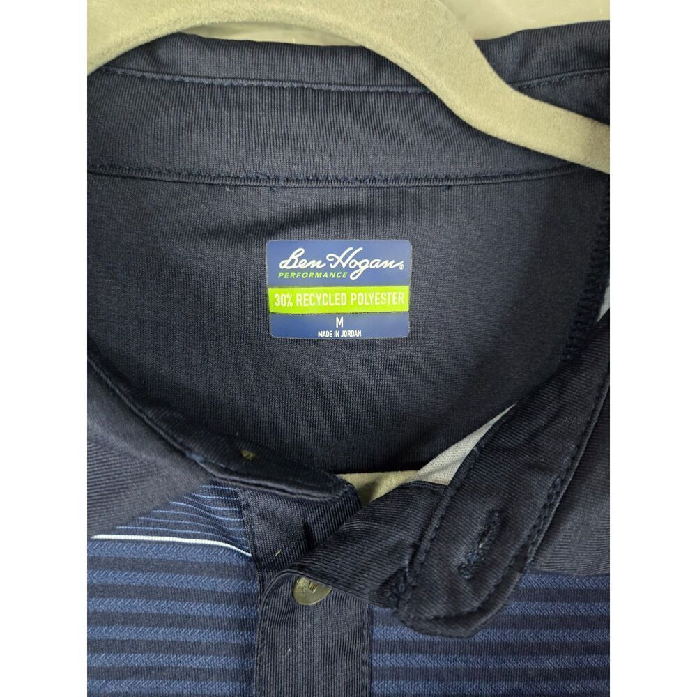 Ben Hogan Men's Navy Herringbone Performance Short Sleeve Golf Polo Size Medium - Picture 6 of 7